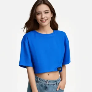 Women's Fashion-Forward 100% Cotton Top for Spring Summer Sexy Loose Slimming Exposed product image for private label apparel manufacturing