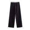 Women's High Waist Vintage Flip Design Wide Leg Trousers Autumn Fashion Casual image 1