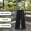 Women's High Waist Vintage Flip Design Wide Leg Trousers Autumn Fashion Casual image 3