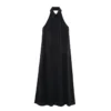 Women's Summer Sleeveless Halter Design Casual Dress Breathable Solid Woven Maxi Length Women's Summer Sleeveless Halter Design Casual Dress Breathable Solid Woven Maxi Length image 2