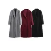 Women's Vintage Eco-Friendly Fish Leather Long Sleeve Lapel Coat Jacket 9731147 Single image 1