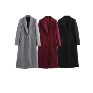 Women's Vintage Eco-Friendly Fish Leather Long Sleeve Lapel Coat Jacket 9731147 Single image 1