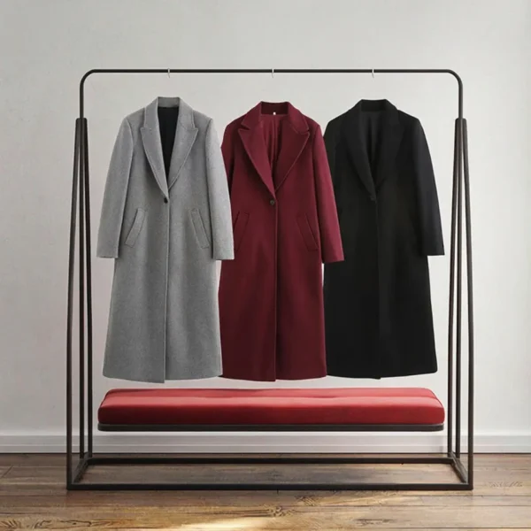 Women's Vintage Eco-Friendly Fish Leather Long Sleeve Lapel Coat Jacket 9731147 Single image 2