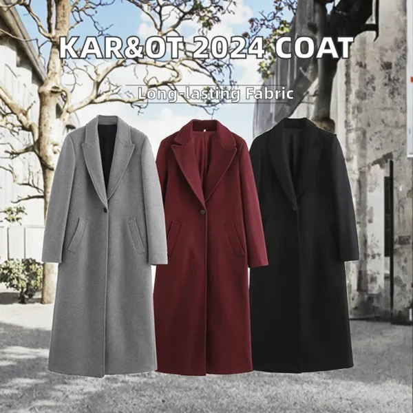 Women's Vintage Eco-Friendly Fish Leather Long Sleeve Lapel Coat Jacket 9731147 Single image 3
