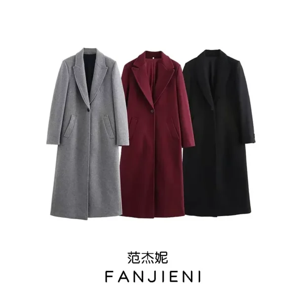 Women's Vintage Eco-Friendly Fish Leather Long Sleeve Lapel Coat Jacket 9731147 Single image 4