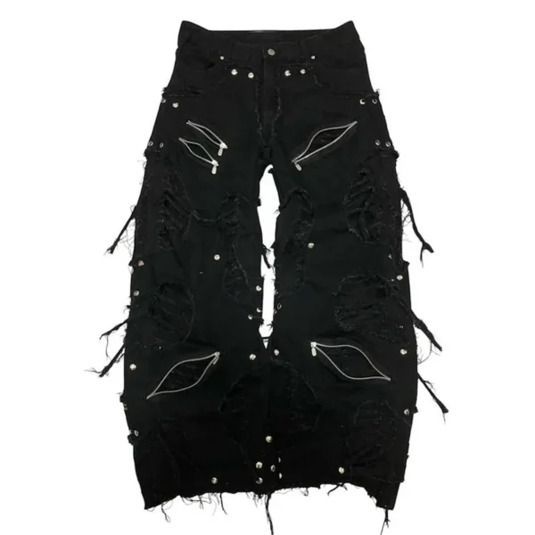 Patchwork Fringe Denim Jeans product image 2