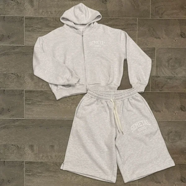 Zip Hoodie Short Set | StitchQuote image 02 Zip Hoodie Short Set product image 2
