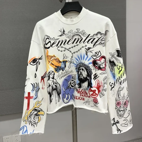 Raw Edge Long Sleeve T-Shirt product image 1