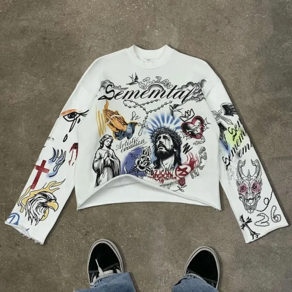 Raw Edge Long Sleeve T-Shirt product image 3