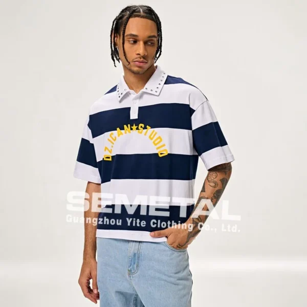 Studded Boxy T-Shirt product image for private label streetwear manufacturing, view 2