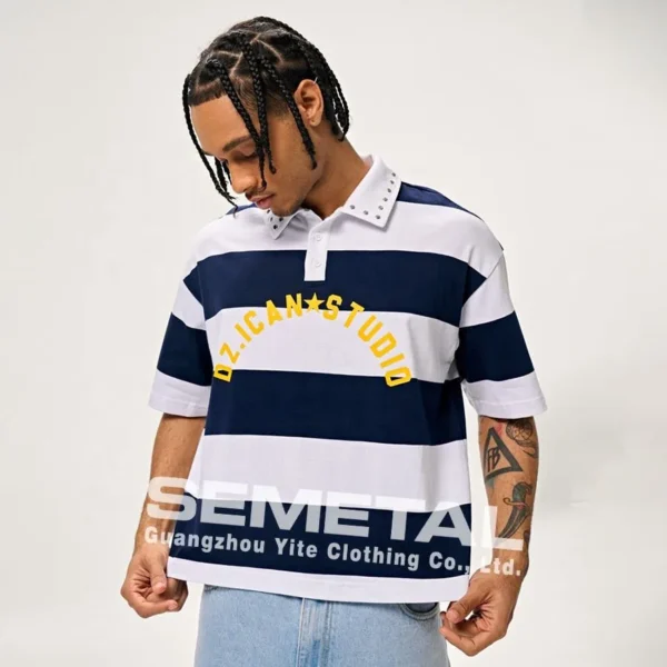 Studded Boxy T-Shirt product image for private label streetwear manufacturing, view 3