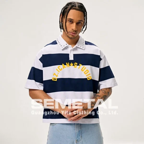 Studded Boxy T-Shirt product image for private label streetwear manufacturing, view 6