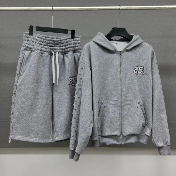 Oversized French Terry Zip Up Sweatsuit product image for private label streetwear manufacturing