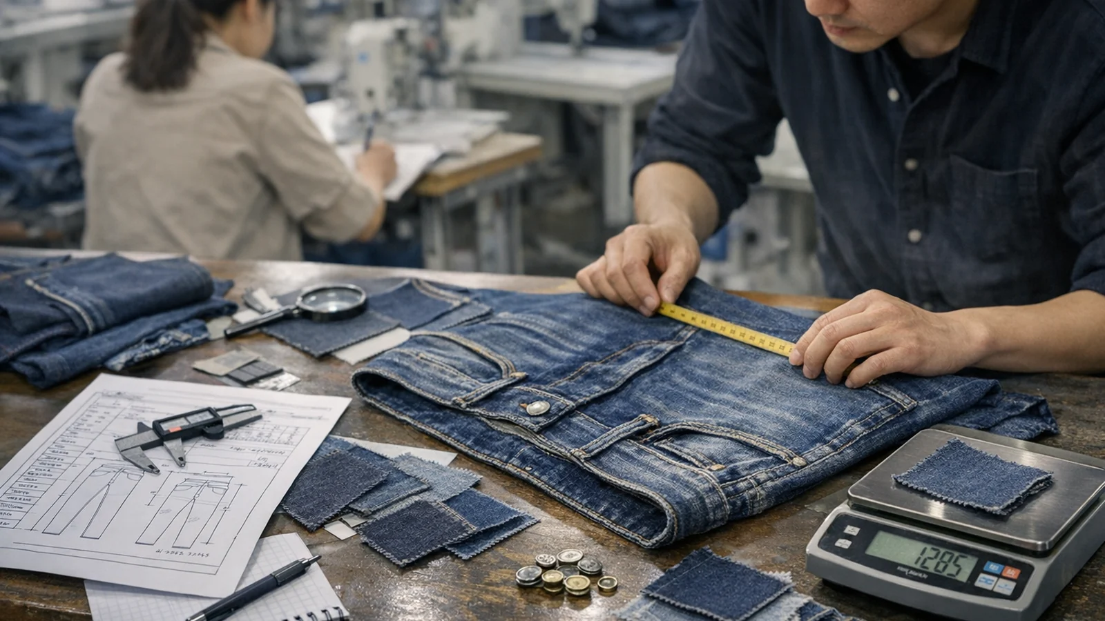 Approving denim measurements after washing