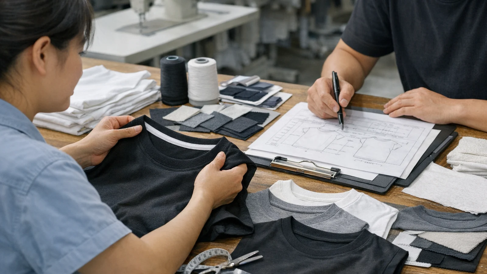 Choosing a cleaner neckline for premium t-shirts
