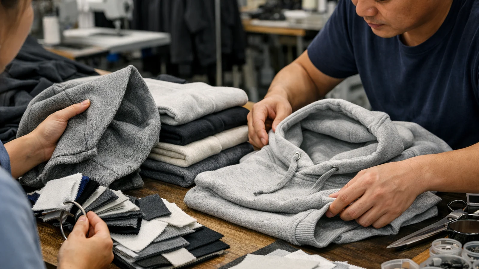 How factories build structure into hoodies