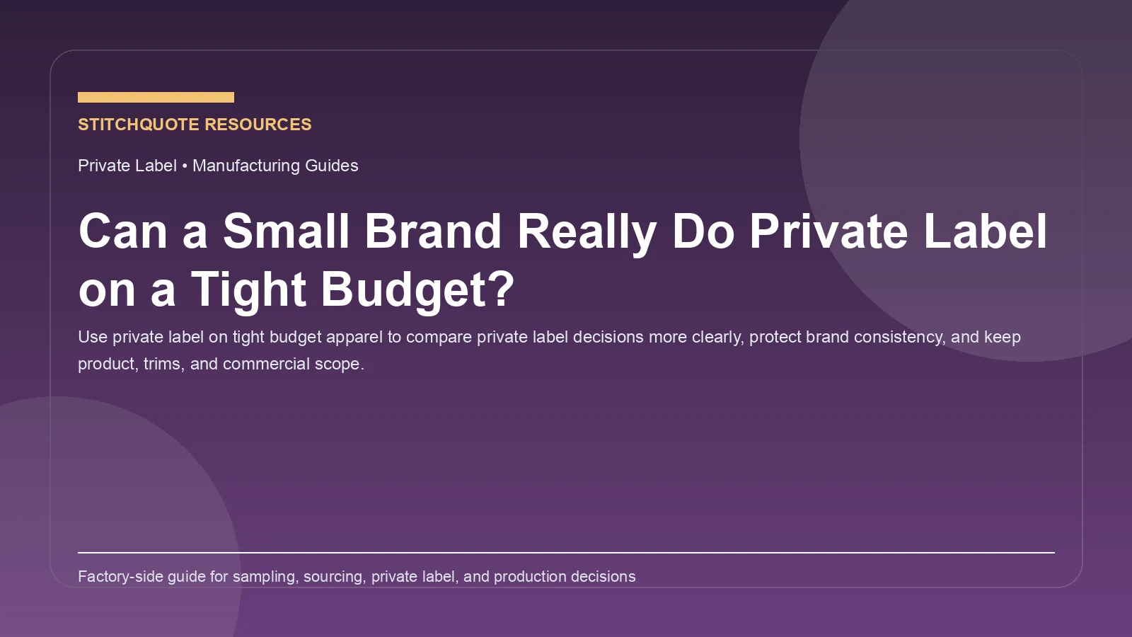 Can a Small Brand Really Do Private Label on a Tight Budget?