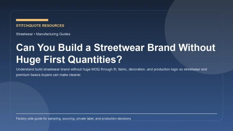 Can You Build a Streetwear Brand Without Huge First Quantities?