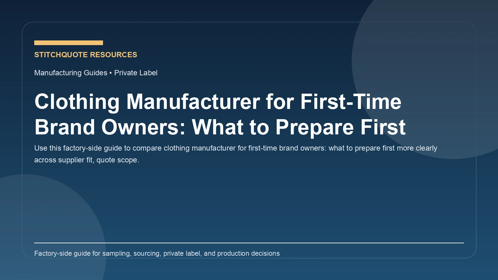 Clothing Manufacturer for First-Time Brand Owners: What to Prepare First