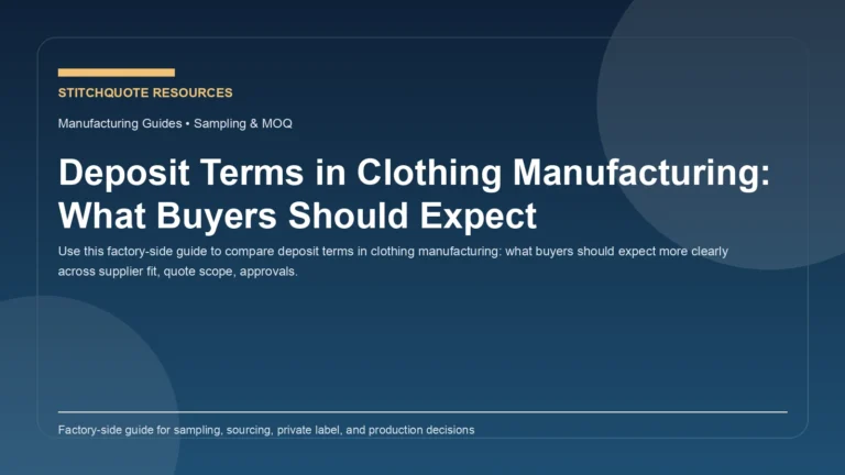 Deposit Terms in Clothing Manufacturing: What Buyers Should Expect