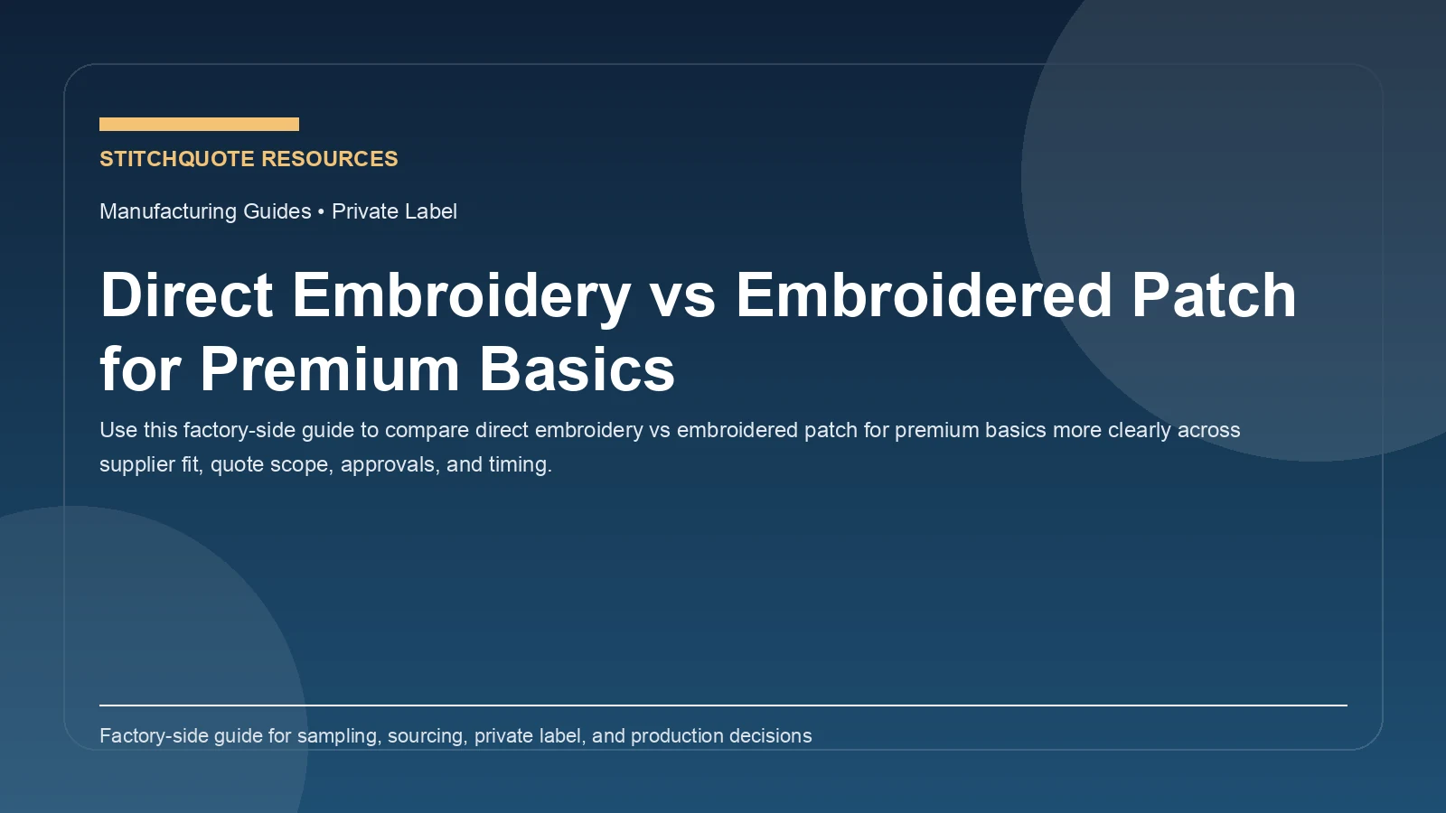 Direct Embroidery vs Embroidered Patch for Premium Basics