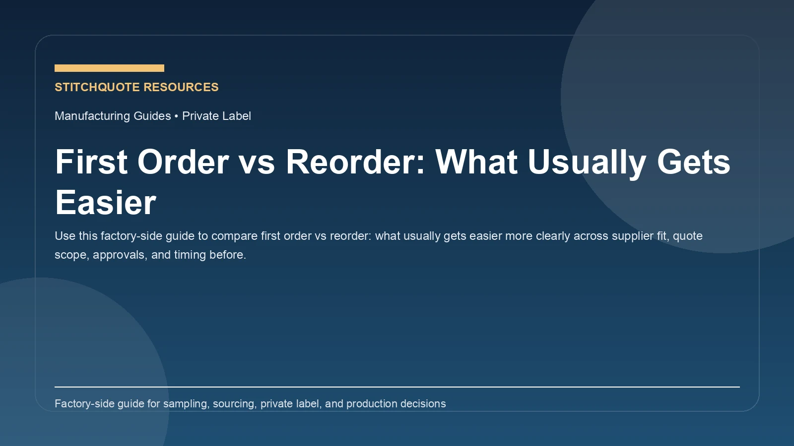 First Order vs Reorder: What Usually Gets Easier