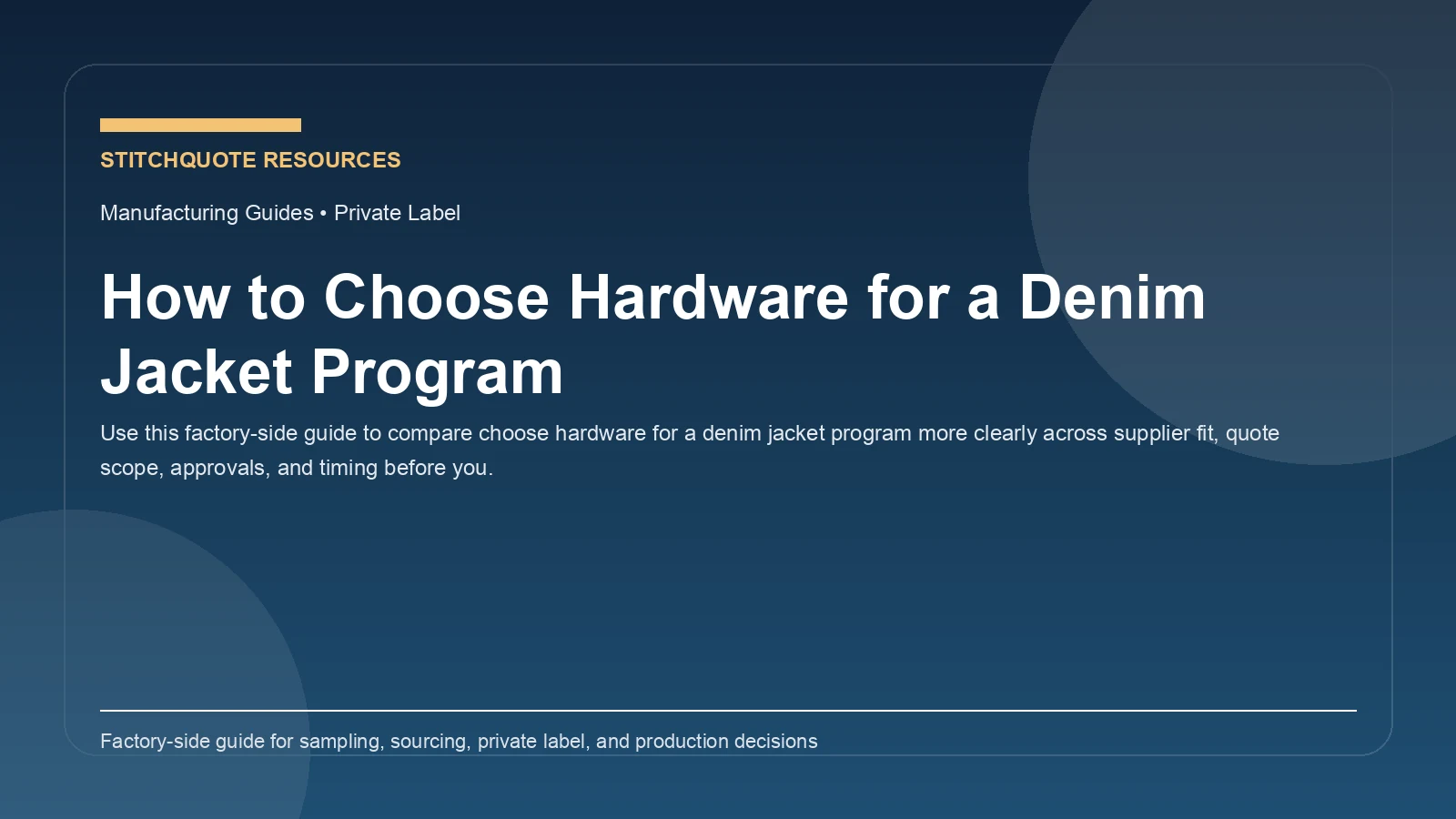 How to Choose Hardware for a Denim Jacket Program