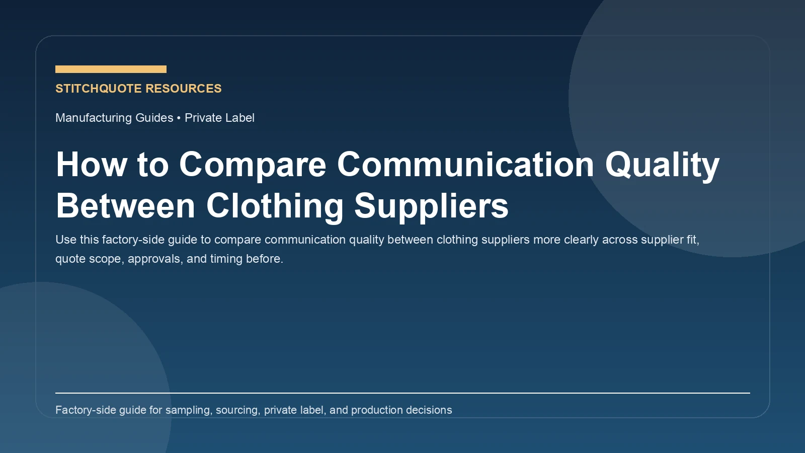 How to Compare Communication Quality Between Clothing Suppliers