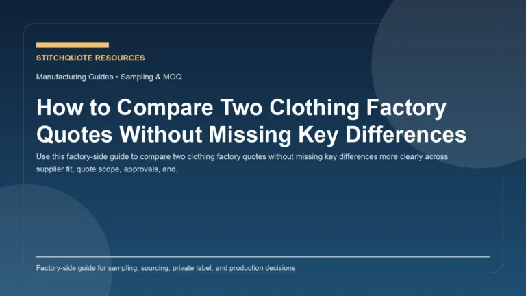 How to Compare Two Clothing Factory Quotes Without Missing Key Differences