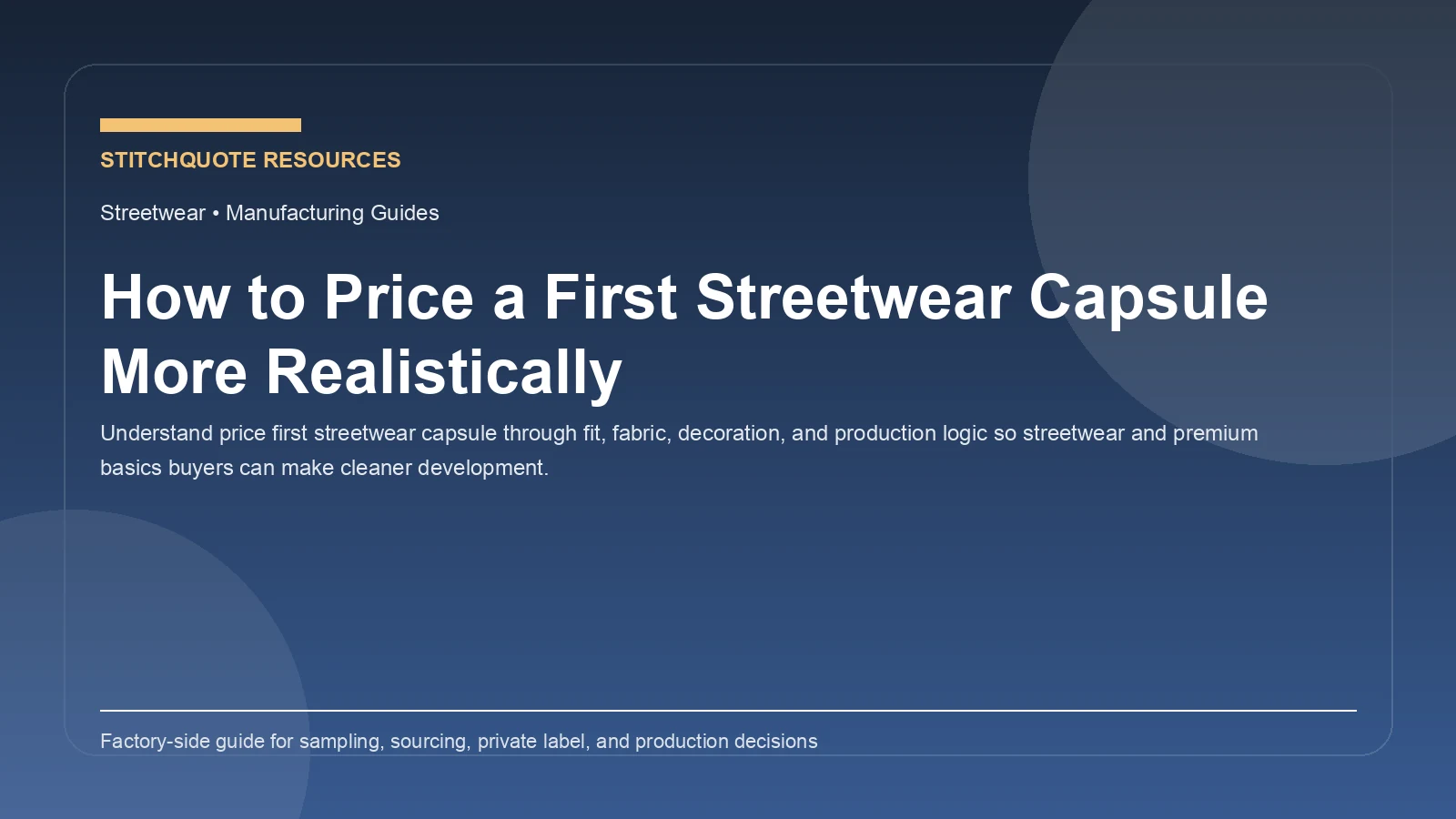 How to Price a First Streetwear Capsule More Realistically