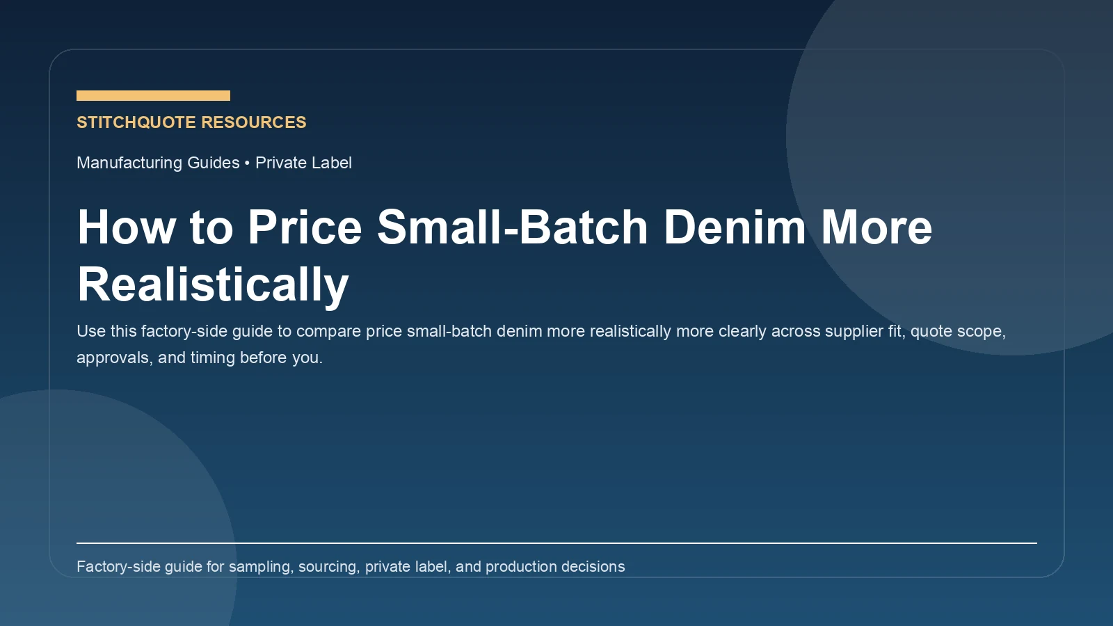 How to Price Small-Batch Denim More Realistically