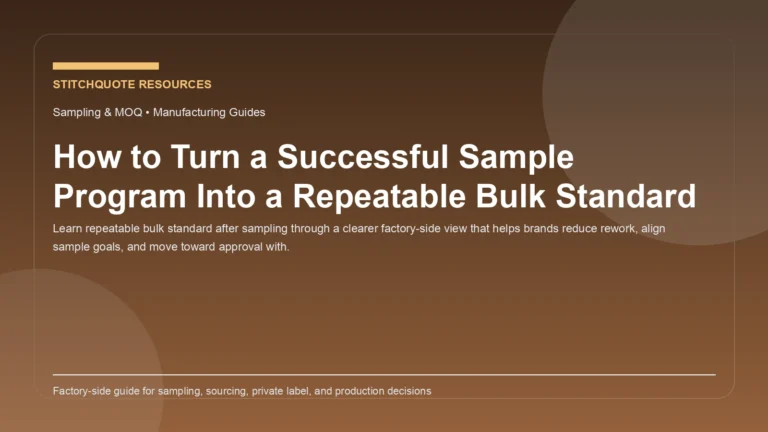 How to Turn a Successful Sample Program Into a Repeatable Bulk Standard