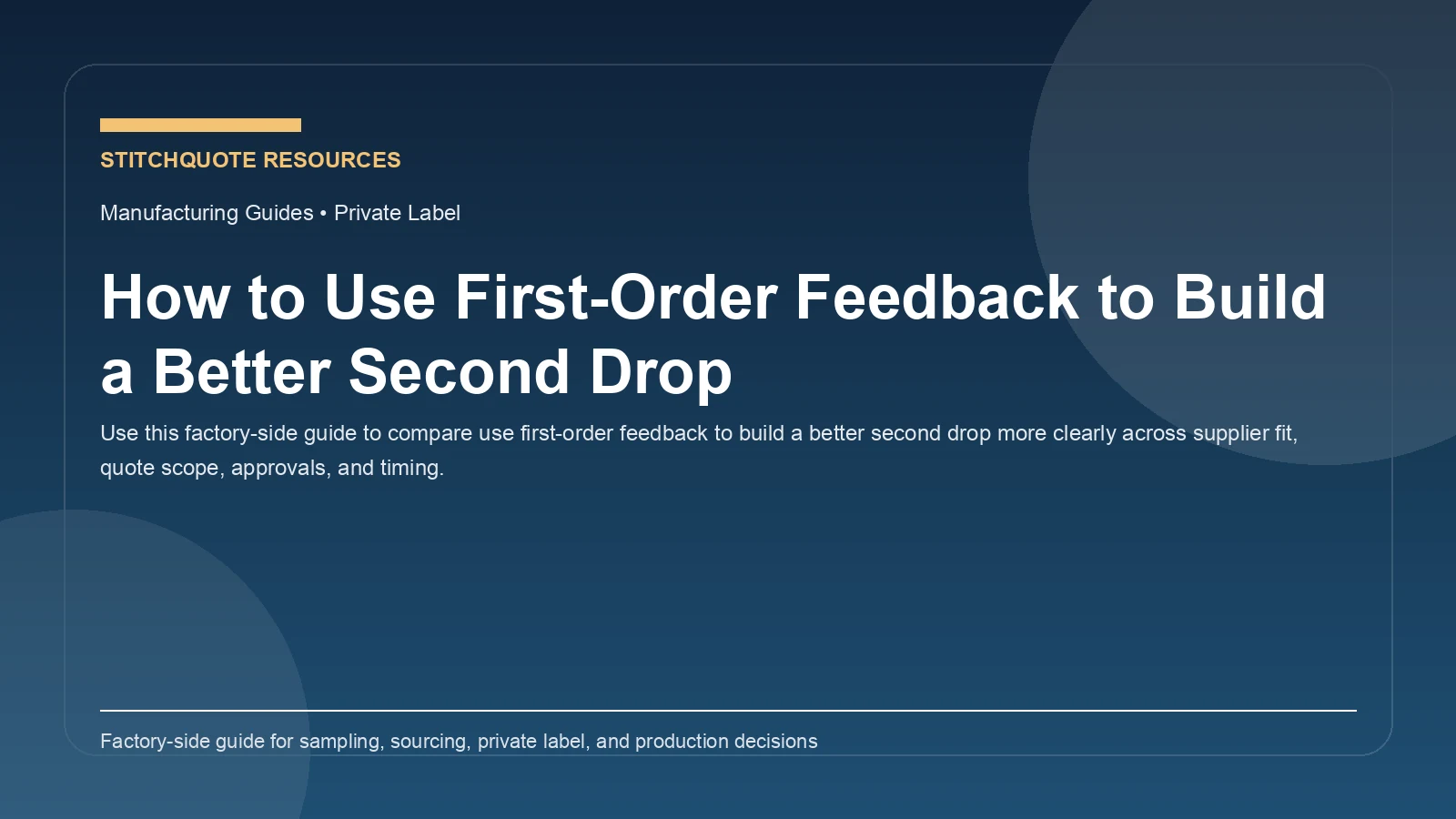 How to Use First-Order Feedback to Build a Better Second Drop