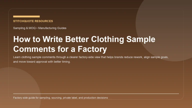 How to Write Better Clothing Sample Comments for a Factory