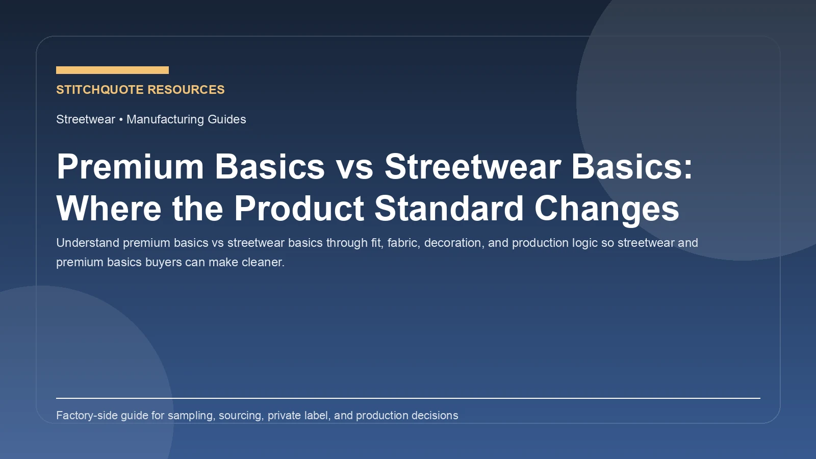 Premium Basics vs Streetwear Basics: Where the Product Standard Changes