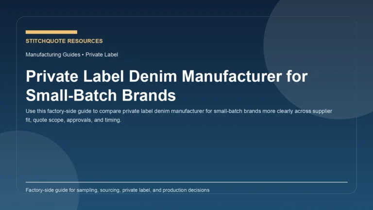 Private Label Denim Manufacturer for Small-Batch Brands