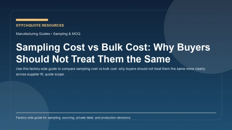 Sampling Cost vs Bulk Cost: Why Buyers Should Not Treat Them the Same