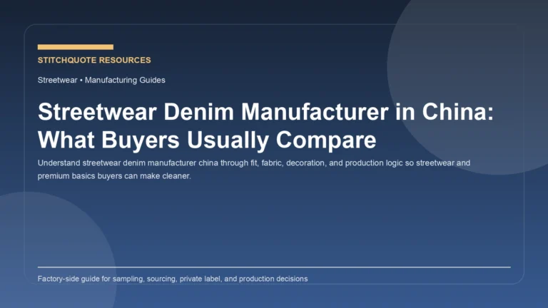 Streetwear Denim Manufacturer in China: What Buyers Usually Compare