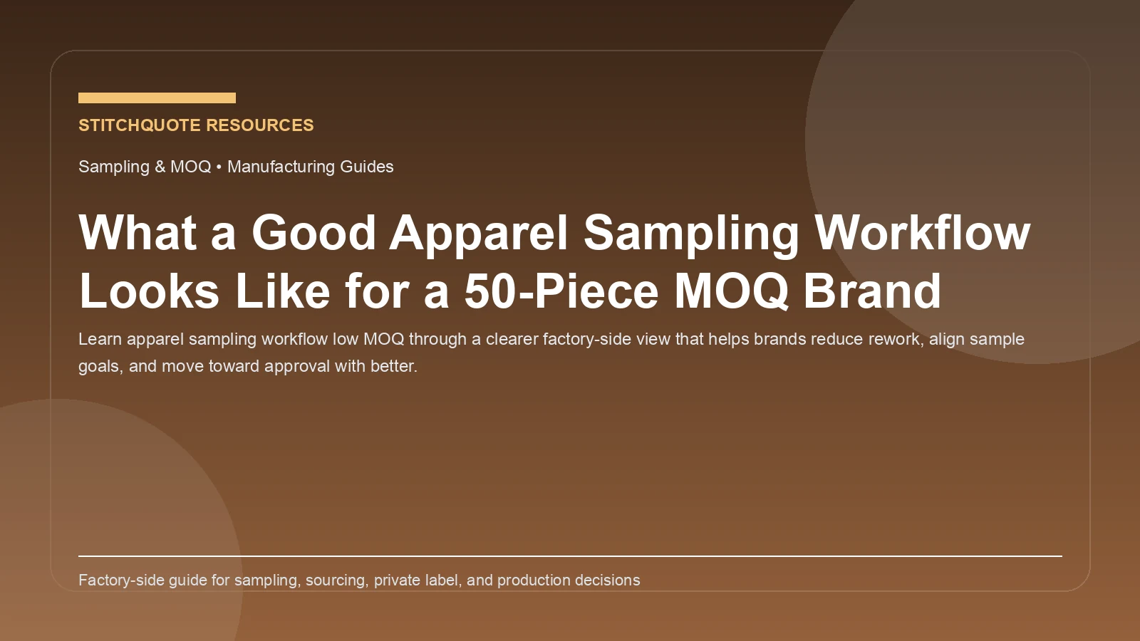 What a Good Apparel Sampling Workflow Looks Like for a 50-Piece MOQ Brand