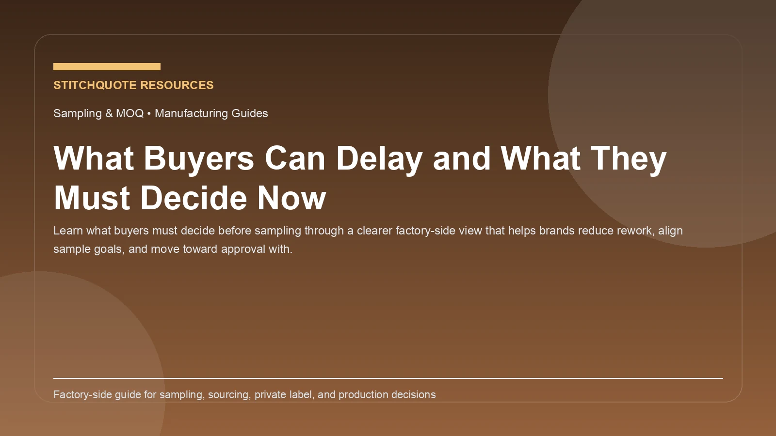 What Buyers Can Delay and What They Must Decide Now