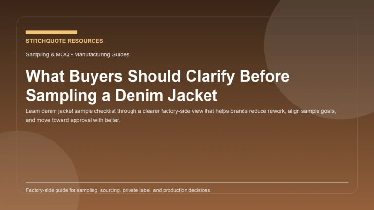 What Buyers Should Clarify Before Sampling a Denim Jacket