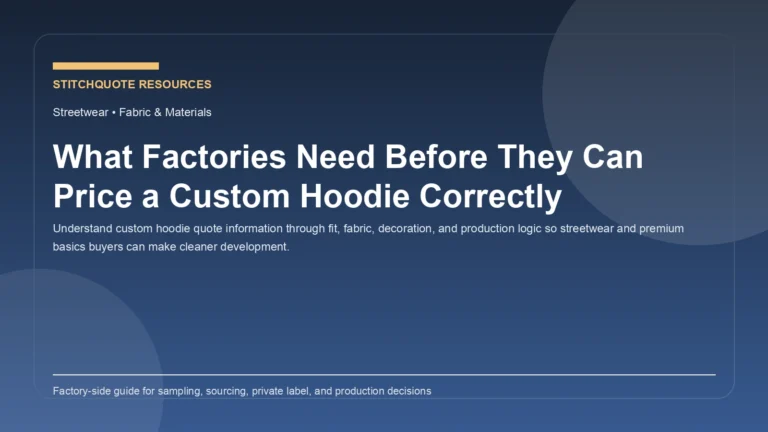What Factories Need Before They Can Price a Custom Hoodie Correctly