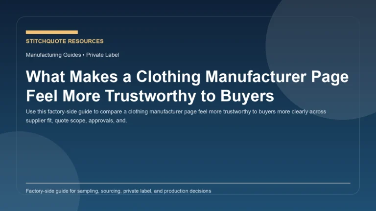 What Makes a Clothing Manufacturer Page Feel More Trustworthy to Buyers
