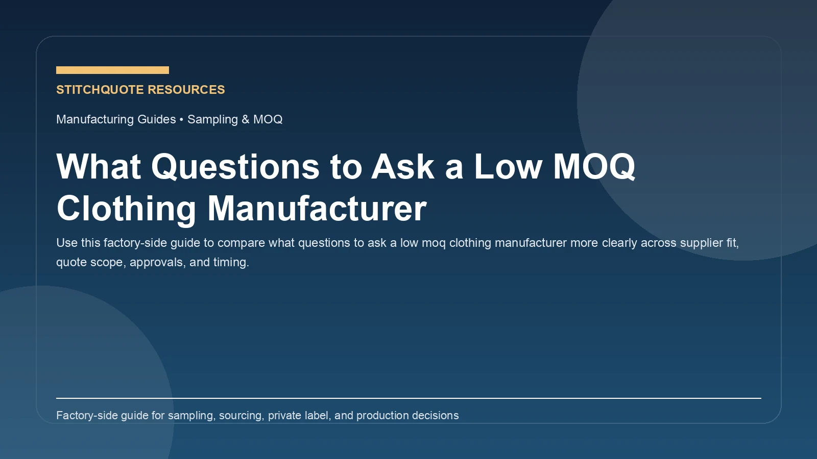 What Questions to Ask a Low MOQ Clothing Manufacturer