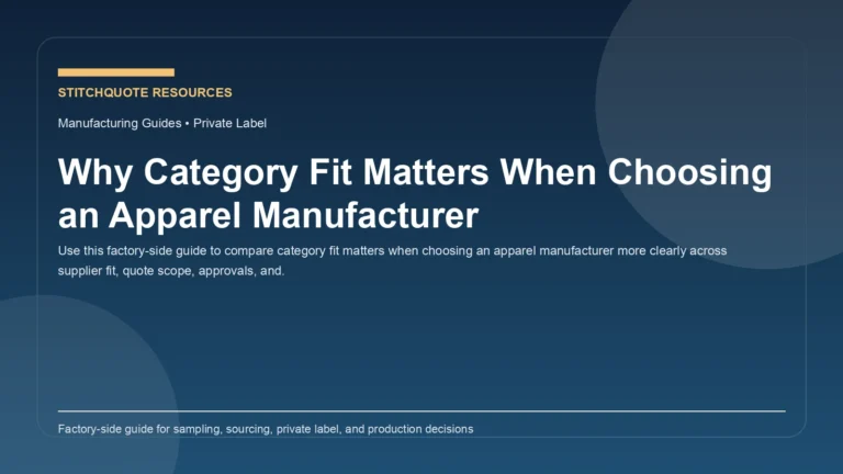 Why Category Fit Matters When Choosing an Apparel Manufacturer