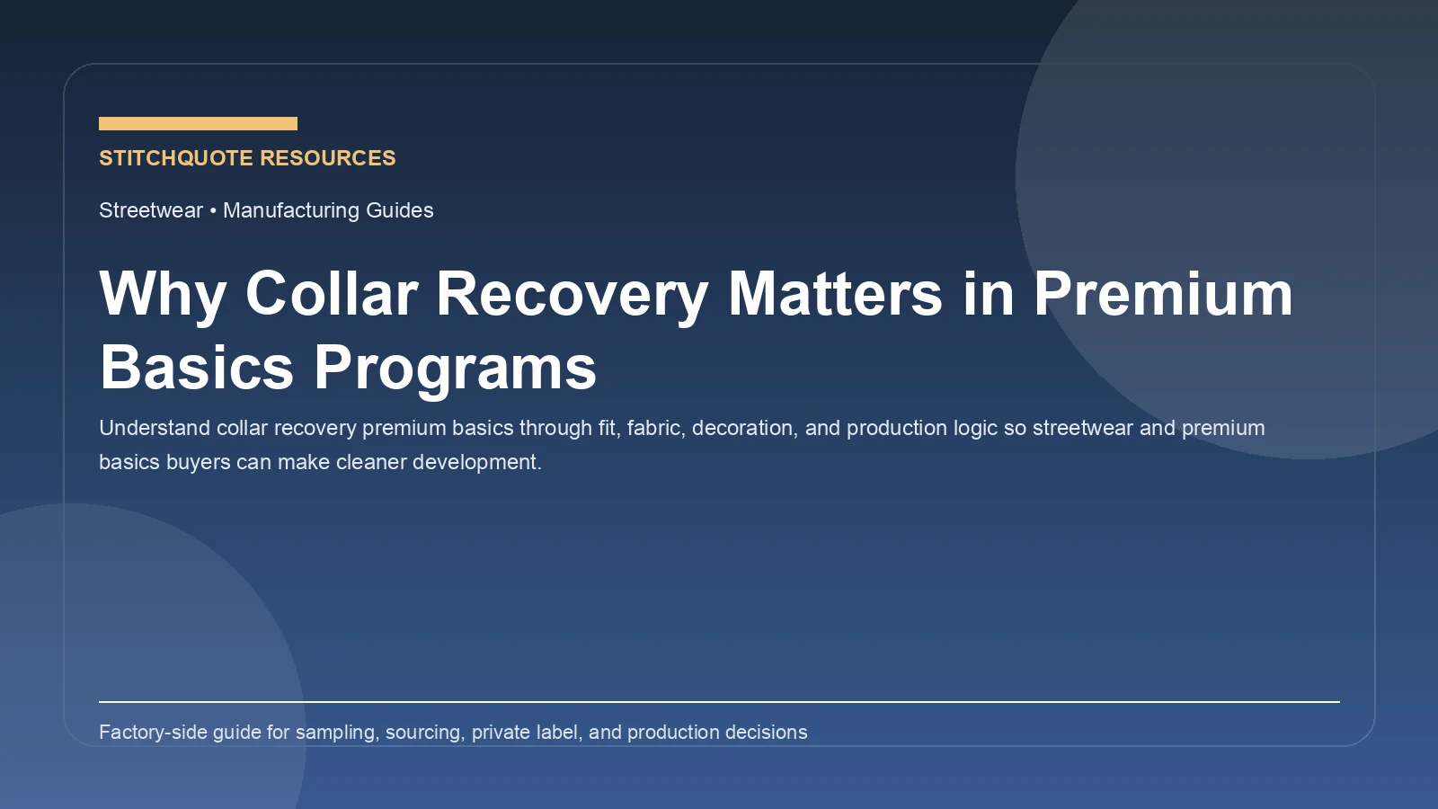 Why Collar Recovery Matters in Premium Basics Programs