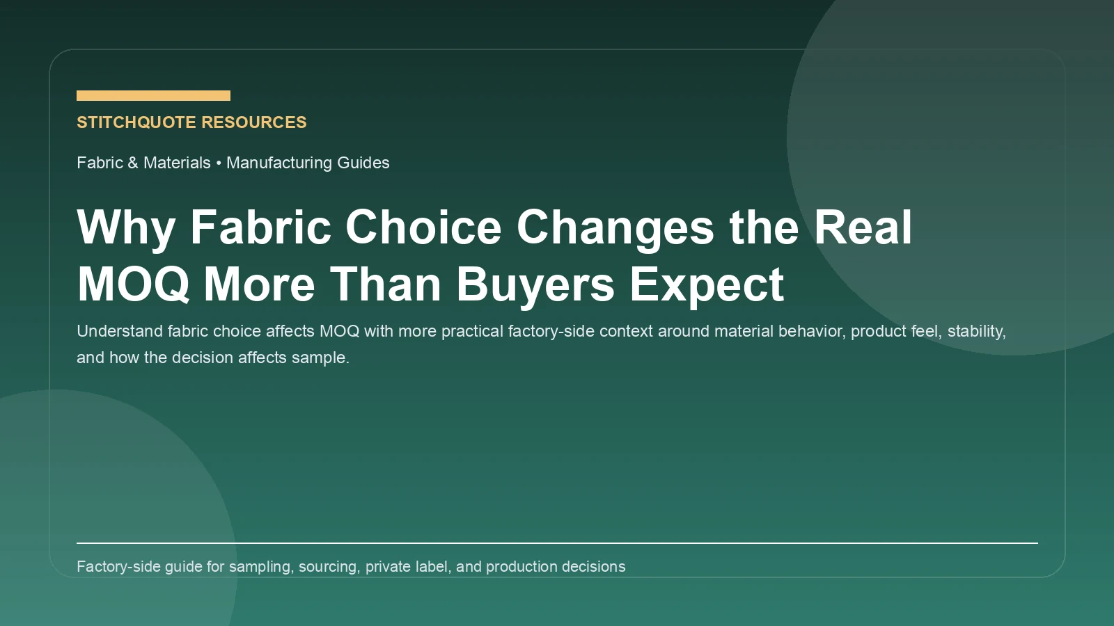 Why Fabric Choice Changes the Real MOQ More Than Buyers Expect