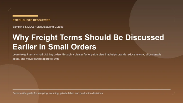 Why Freight Terms Should Be Discussed Earlier in Small Orders