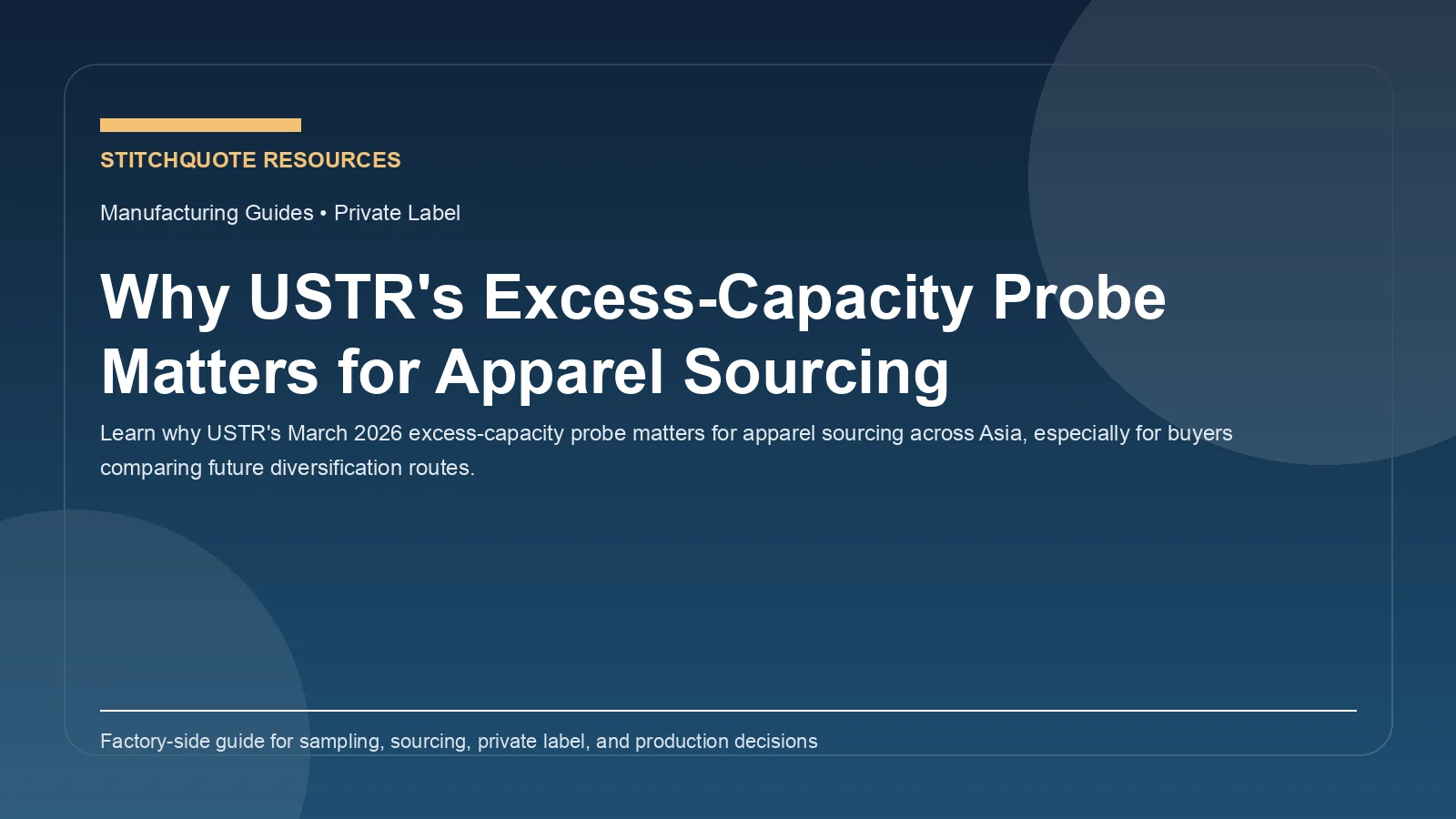 Why USTR's Excess-Capacity Probe Matters for Apparel Sourcing