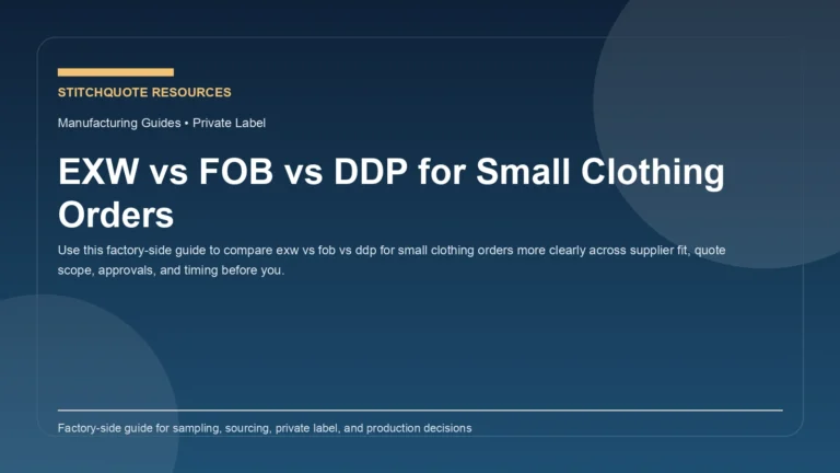 EXW vs FOB vs DDP for Small Clothing Orders